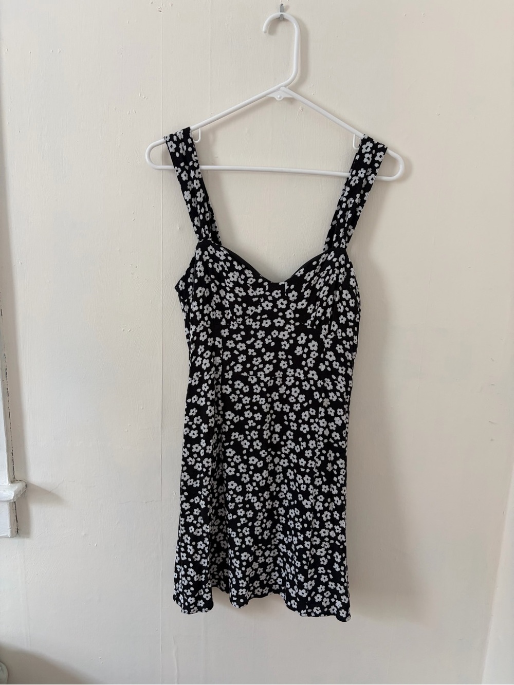 GAP Black Floral Sundress with White Daisy Print